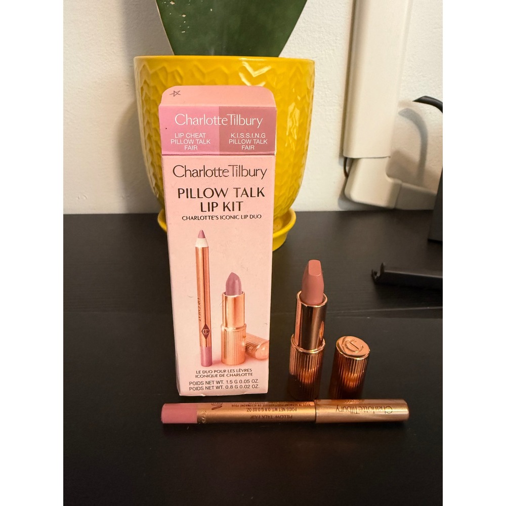 Charlotte Tilbury Pillow Talk Lip Kit Fair Lipstick and Lip Cheat Liner Duo